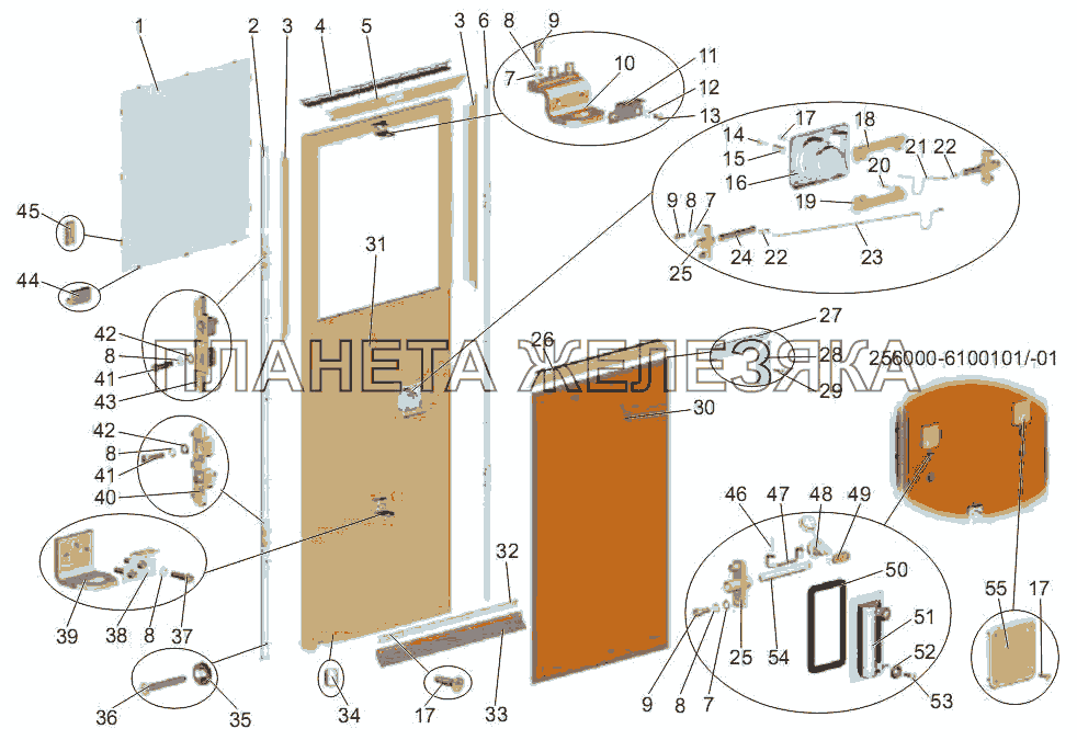 Дверь МАЗ-256 (вариант)