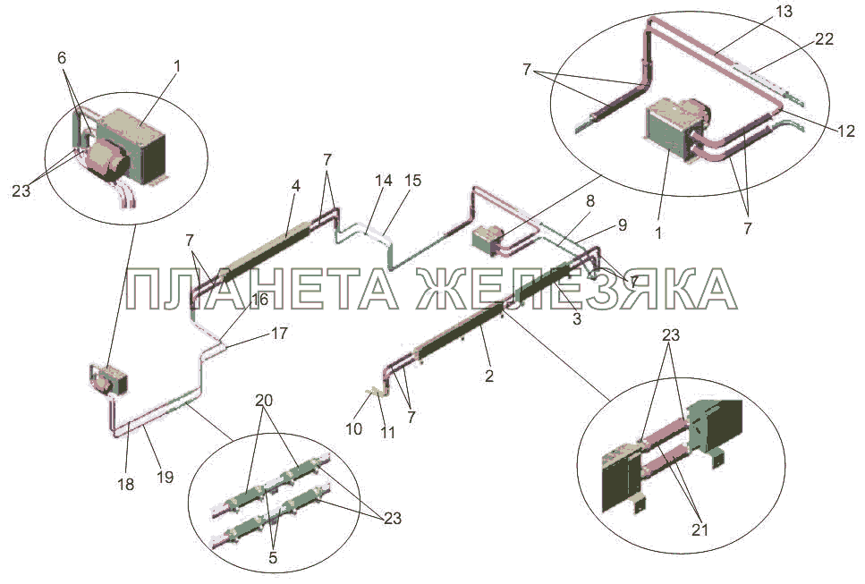 Установка системы отопления в салоне МАЗ-256 (вариант)