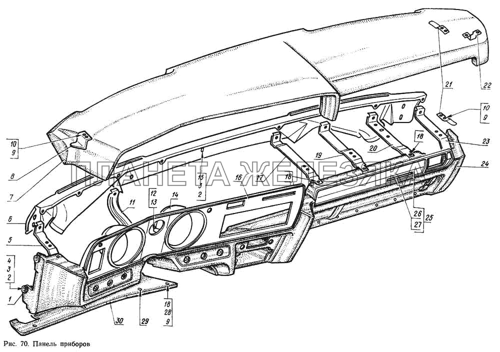 Панель приборов ГАЗ-14 (Чайка)