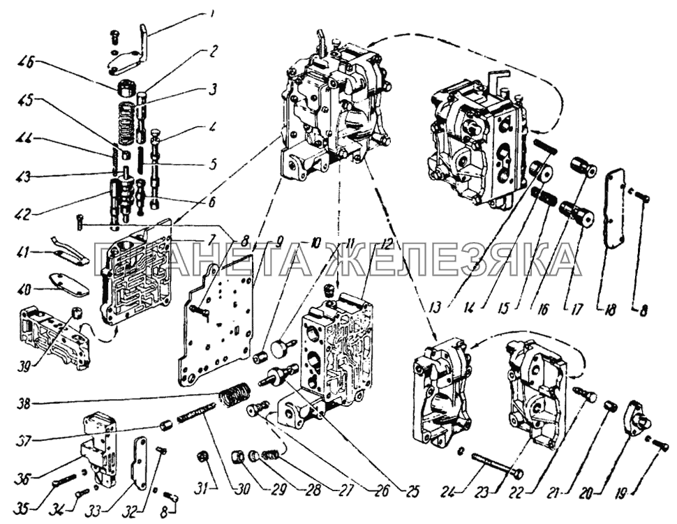 Система гидравлического управления коробкой передач ГАЗ-21