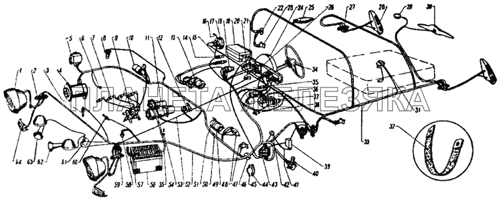 Схема электрическая принципиальная ГАЗ-31029
