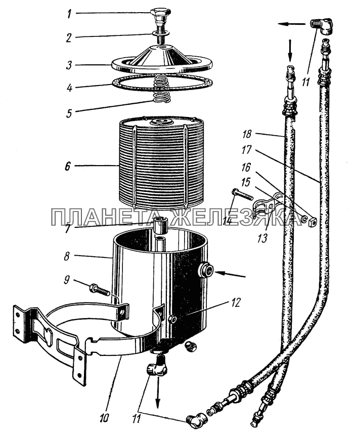 Масляный фильтр тонкой очистки ГАЗ-21 (каталог 69 г.)