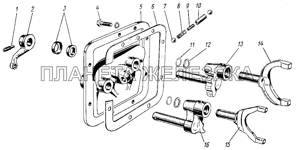 Механизм переключения передач ГАЗ-21 (каталог 69 г.)