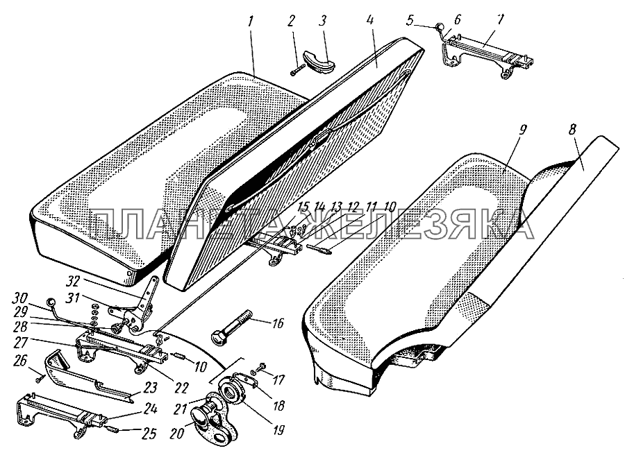 Переднее и заднее сиденья ГАЗ-21 (каталог 69 г.)