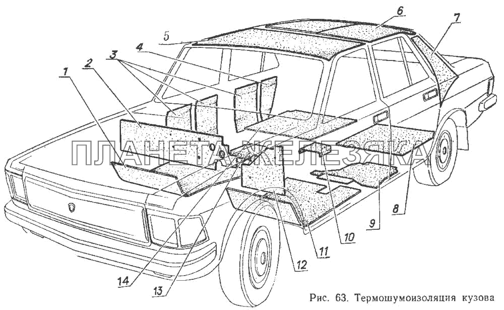 Термошумоизоляция кузова ГАЗ-3102