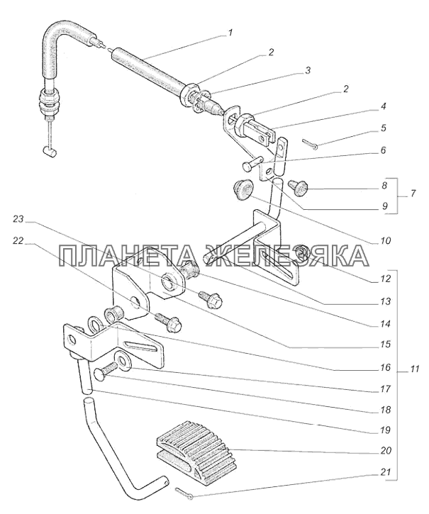 Установка деталей акселератора ГАЗ-31105 (дополнение)