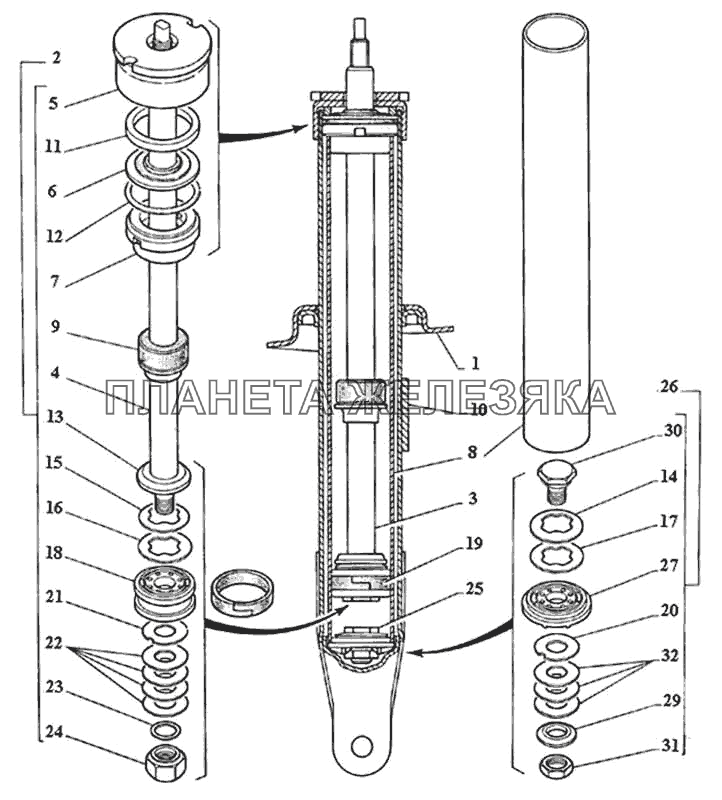 Амортизатор передней подвески ГАЗ-3111