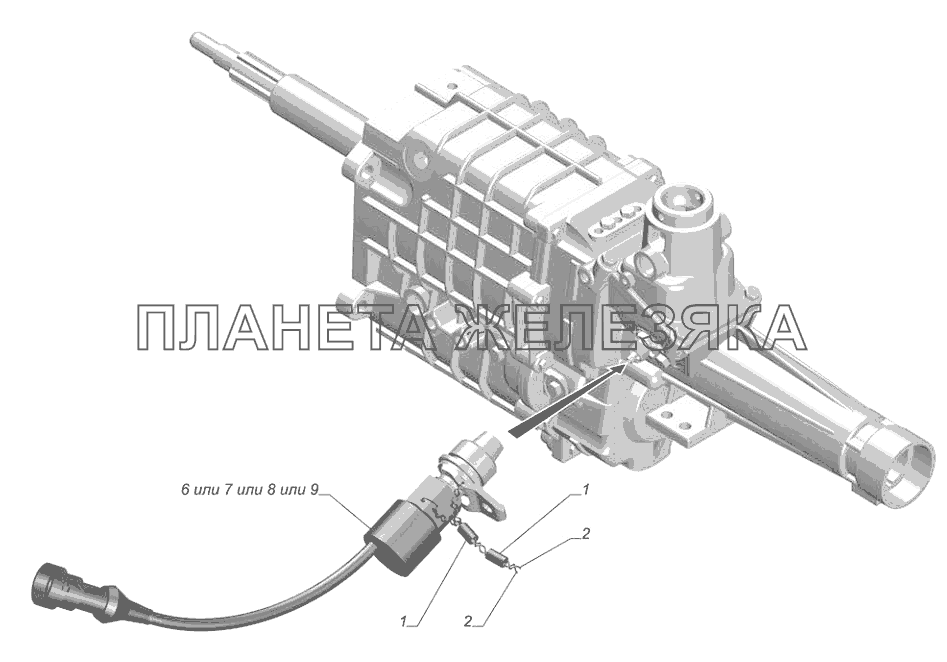 2217-3843001. Установка датчика скорости ГАЗ-3302 (с двиг. УМЗ)