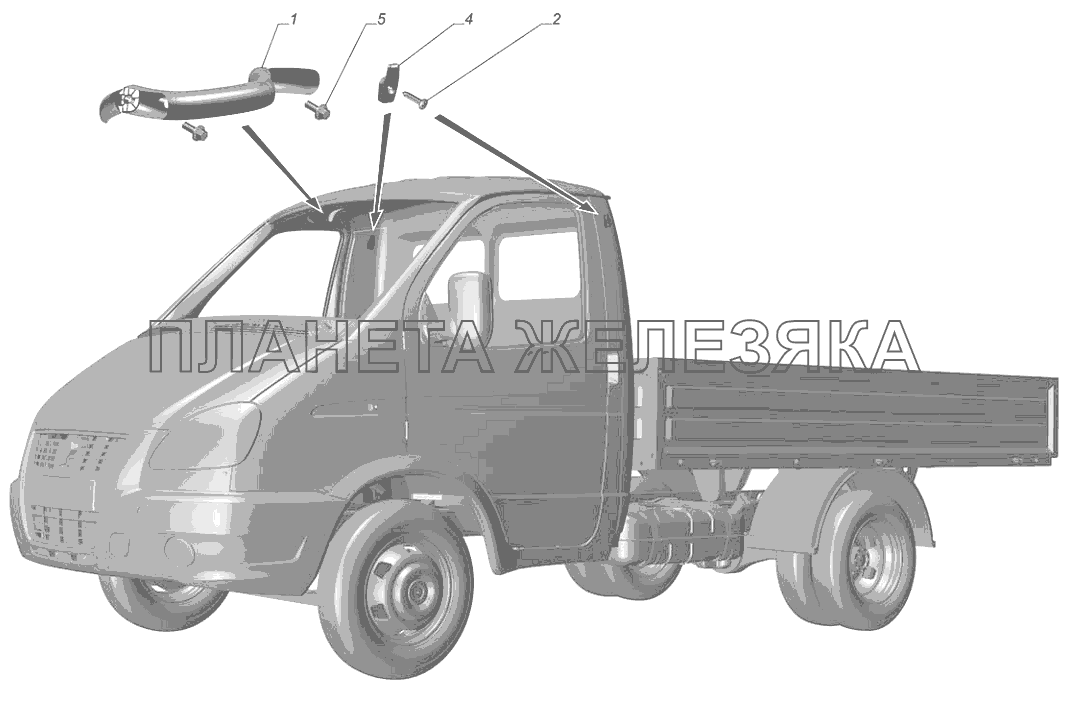 3302-8202002. Установка поручня и крючков для одежды ГАЗ-3302 (с двиг. УМЗ)