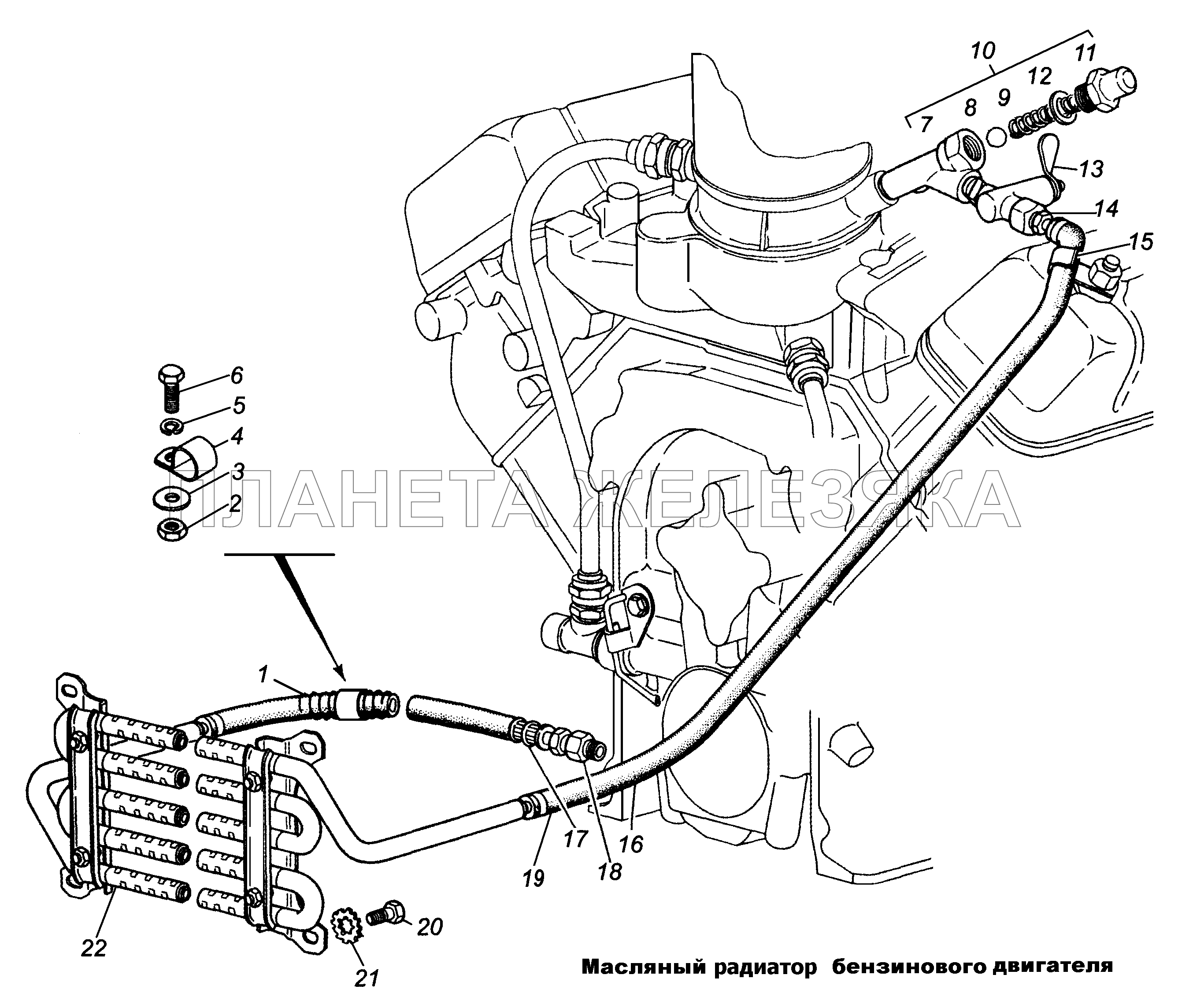 Масляный радиатор бензинового двигателя ГАЗ-3308