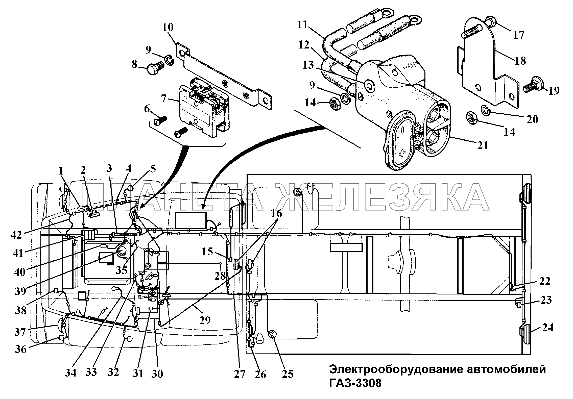 Электроообрудование автомобилей ГАЗ-3308 ГАЗ-3308
