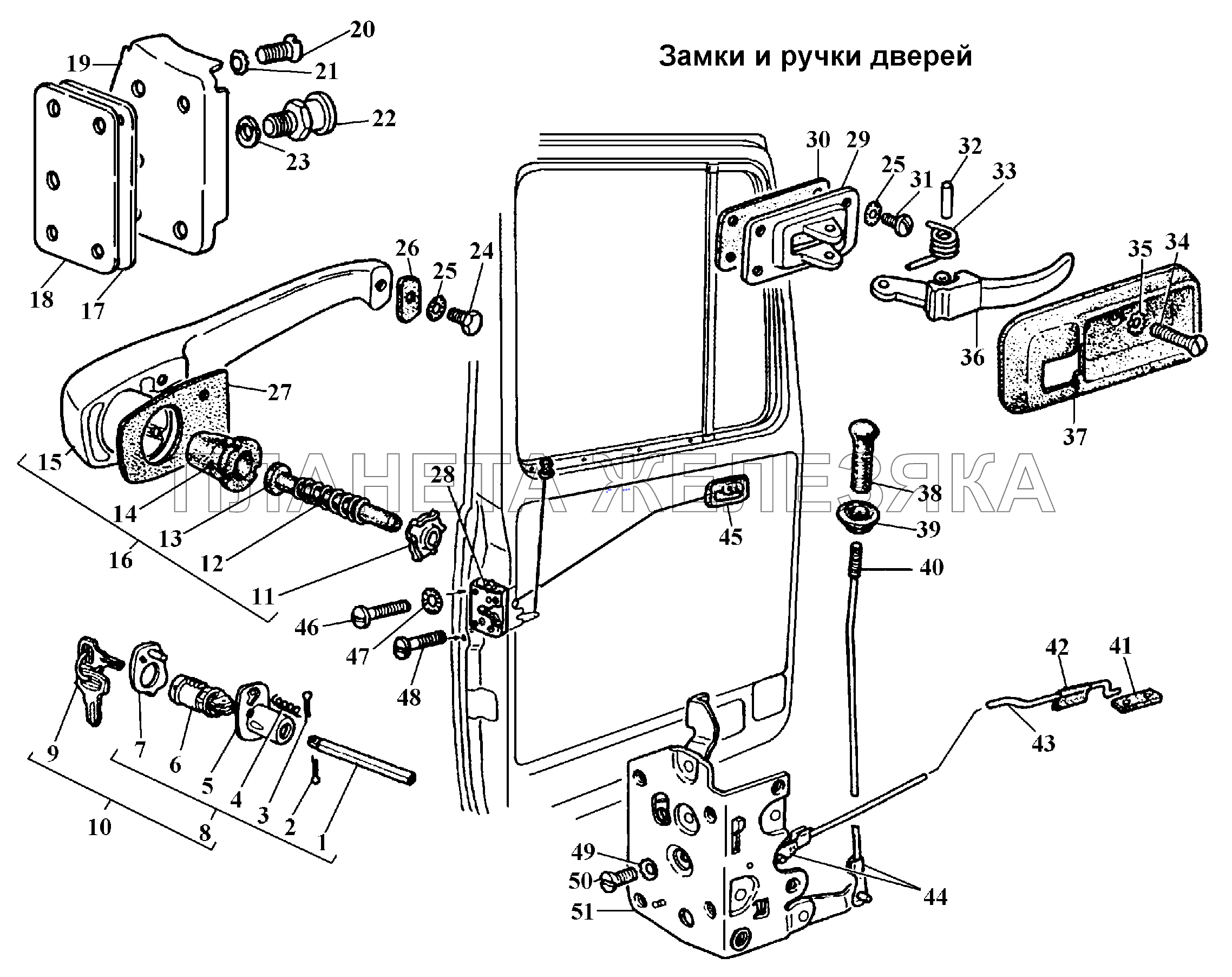 Замки и ручки дверей ГАЗ-3308
