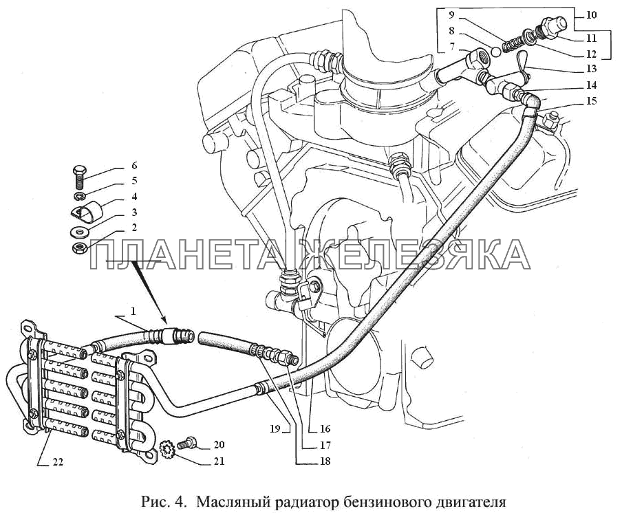 Масляный радиатор бензинового двигателя ГАЗ-3308