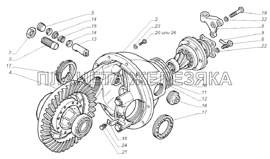 33081-2302010-30. Редуктор переднего моста ГАЗ-33081