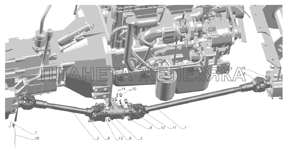 33081-4502001. Установка карданных валов привода лебедки ГАЗ-33081