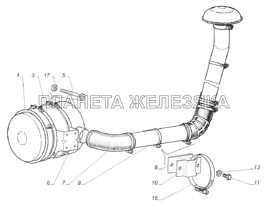 33081-1109003. Установка воздушного фильтра ГАЗ-33081