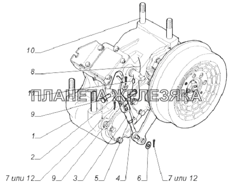 33081-1800006. Коробка раздаточная с тормозом и шпильками ГАЗ-33081