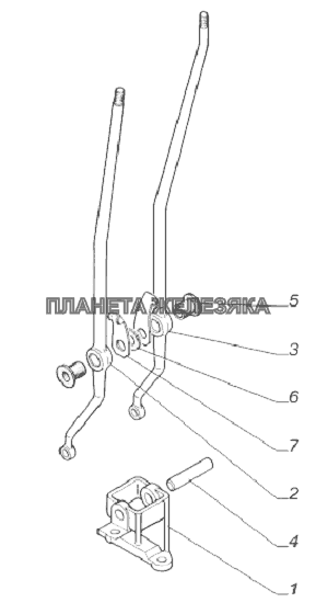 33097-1803008. Кронштейн рычагов переключения раздаточной коробки ГАЗ-33081