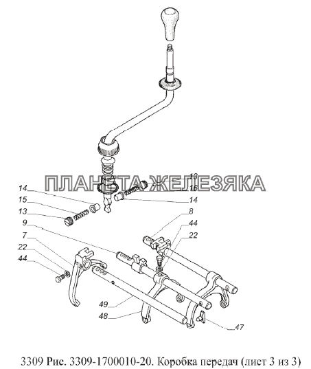 Кпп газ 3309 устройство схема каталог