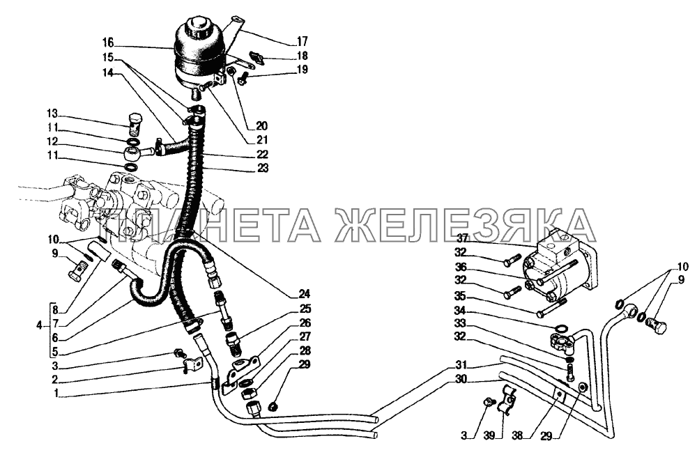 Установка гидроусилителя рулевого управления ГАЗ-33104 Валдай
