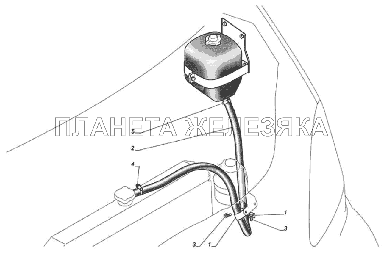 Установка соединительной трубки системы охлаждения двигателя ГАЗ-33104 