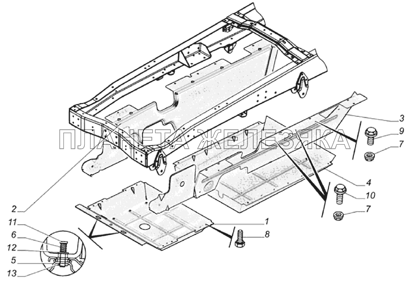 Установка брызговиков двигателя ГАЗ-33104 