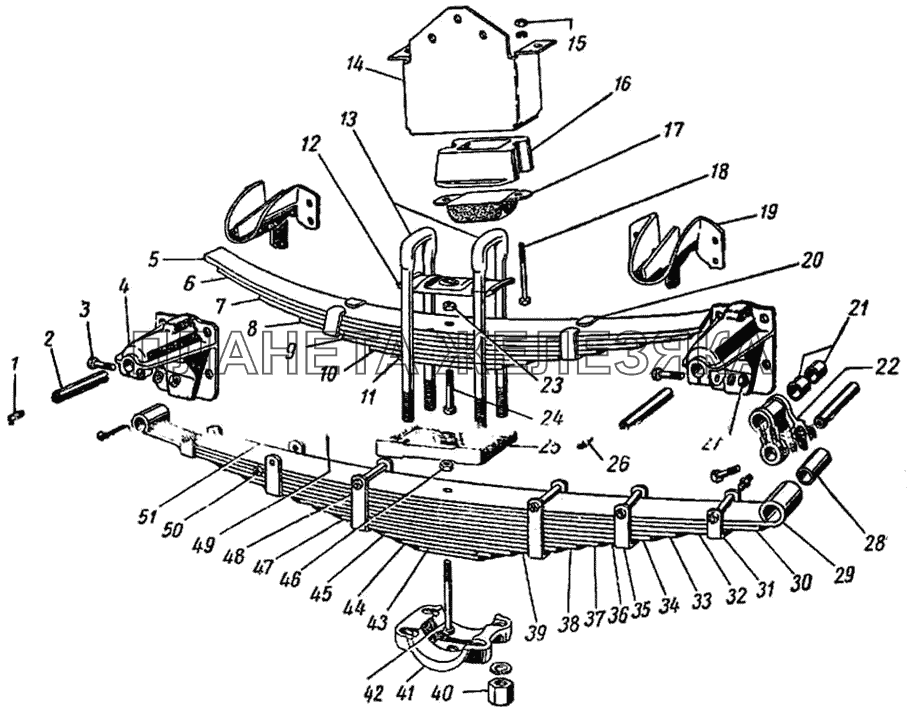 Задние и дополнительные рессоры ГАЗ-51 (63, 63А)