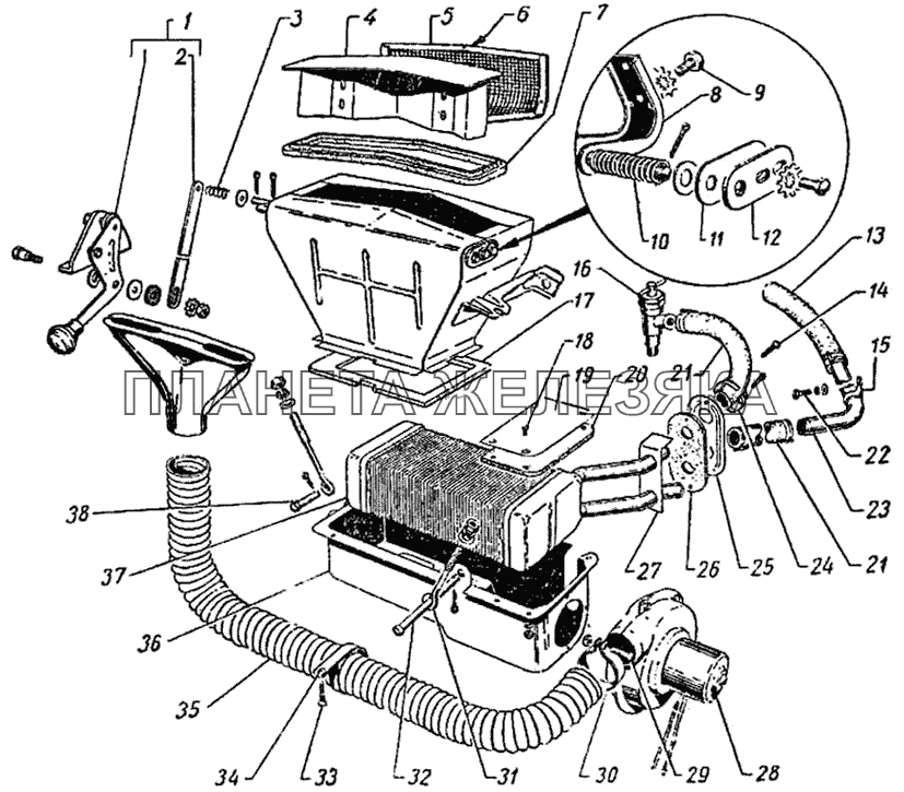 Вентиляция и отопление ГАЗ-51 (63, 63А)