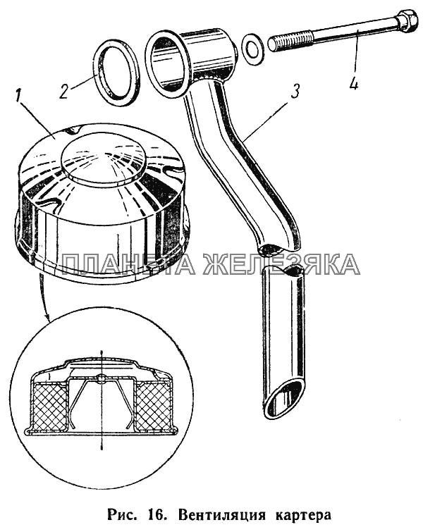 Вентиляция картера ГАЗ-52-01