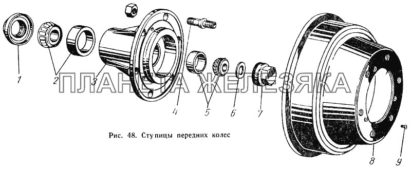 Ступицы передних колес ГАЗ-52-01