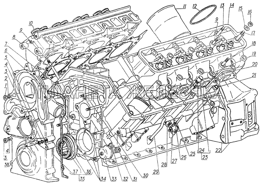 Блок и головка цилиндров ГАЗ-5312