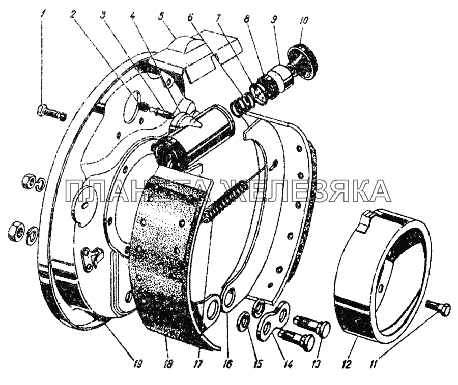 Задние рабочие тормоза ГАЗ-5312