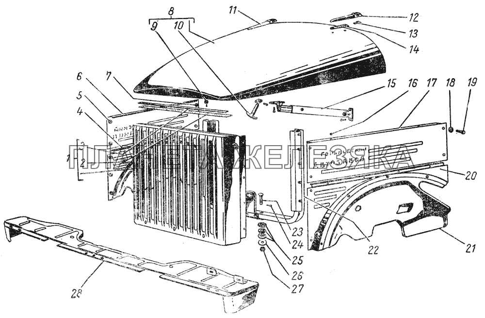 Облицовка радиатора и капот ГАЗ-51 (63, 93)