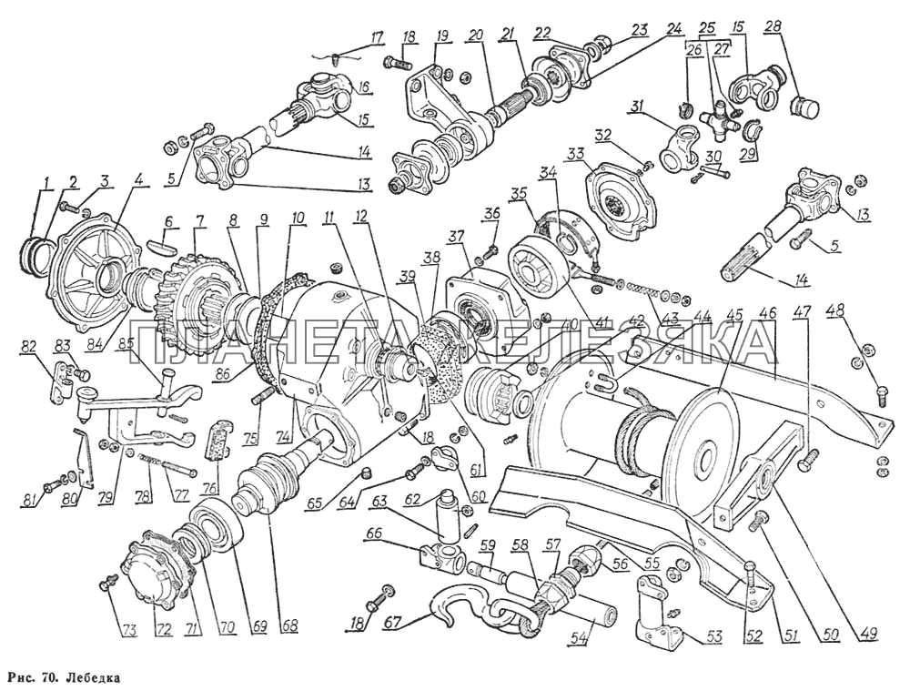 Лебедка ГАЗ-66 (Каталог 1983 г.)