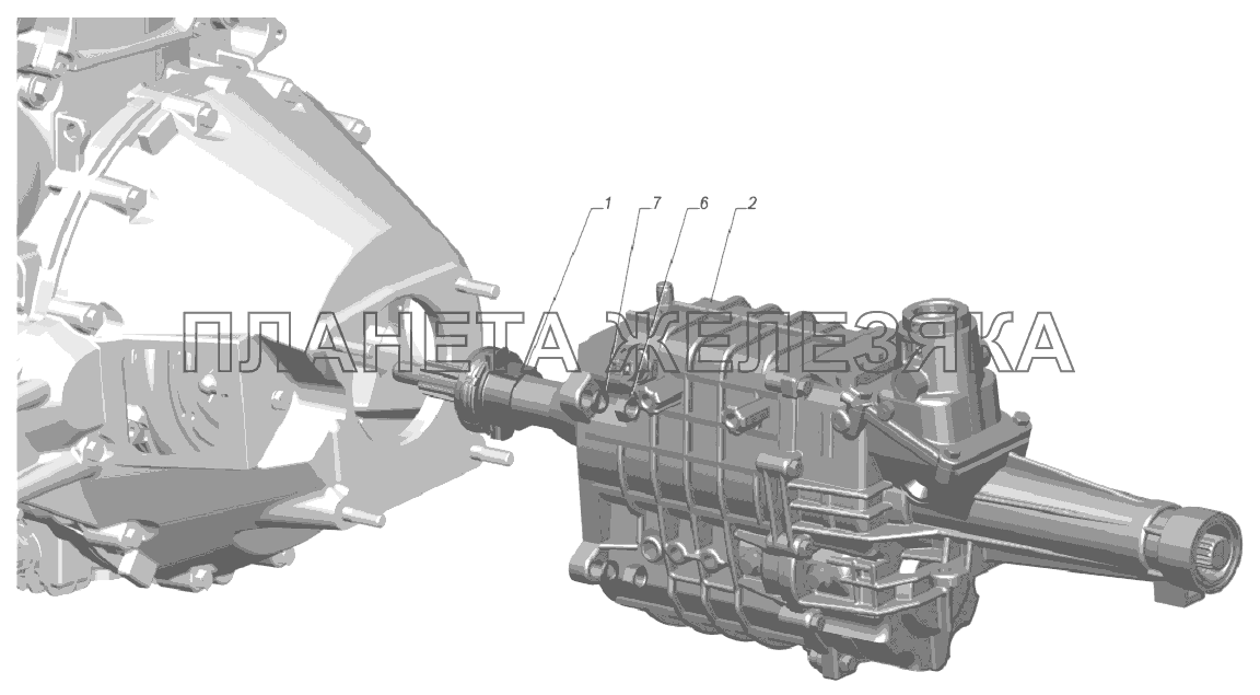 27527-1700007. Установка коробки передач на двигатель ГАЗ-3302 (Cummins E-4)