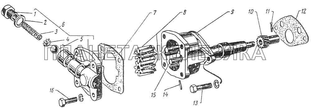 Насос масляный ГАЗ-12 (ЗИМ)