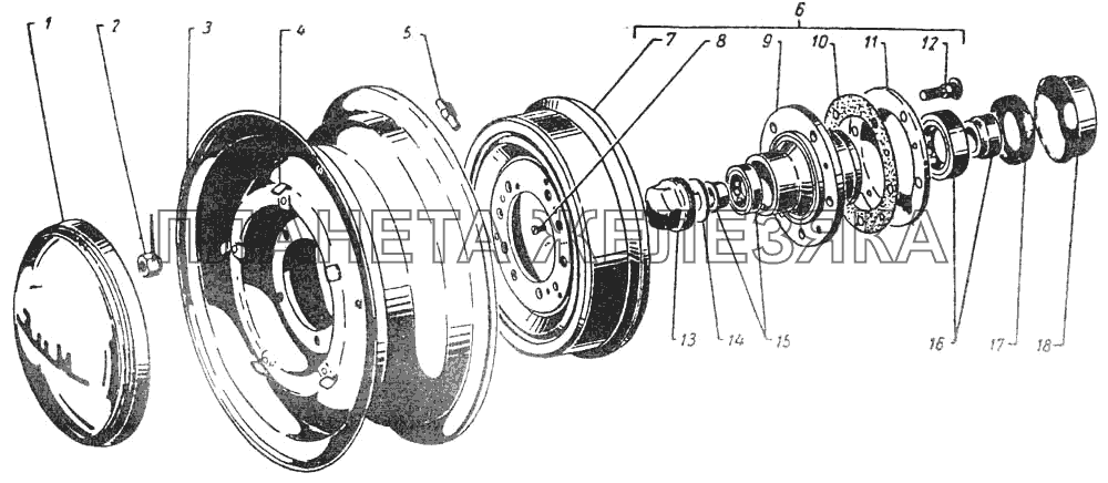 Колеса и ступицы ГАЗ-12 (ЗИМ)