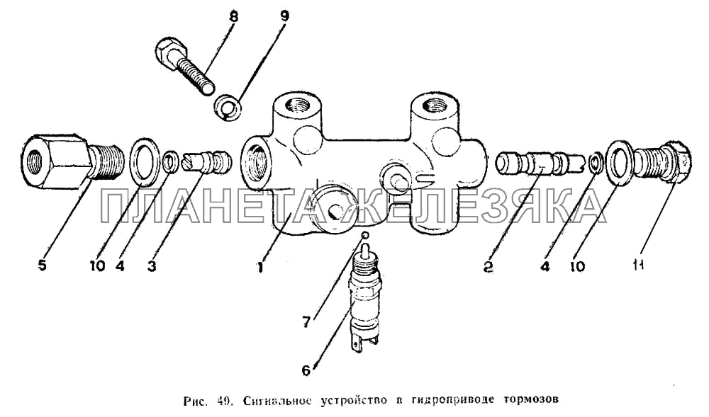 Сигнальное устройство в гидроприводе тормозов ИЖ 2126