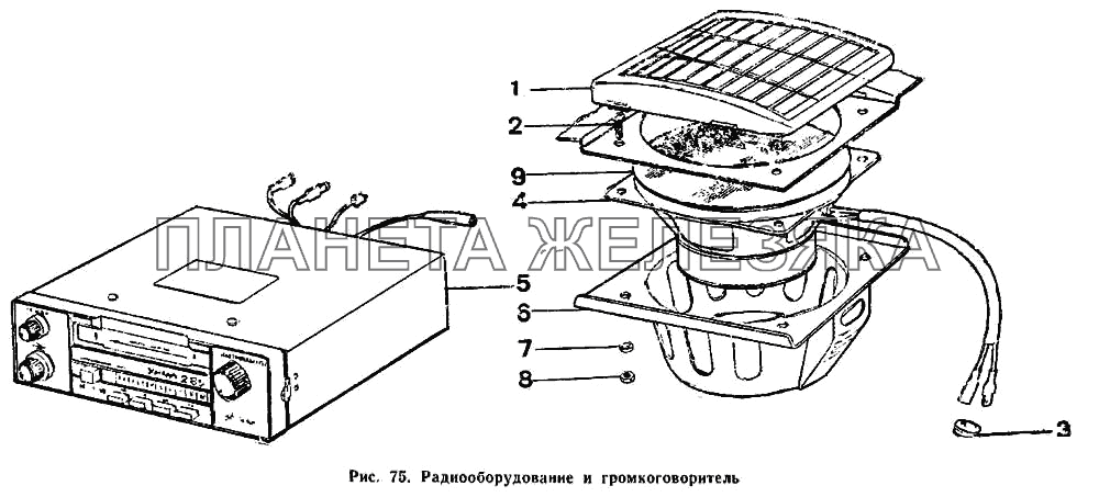 Радиооборудование и громкоговоритель ИЖ 2126