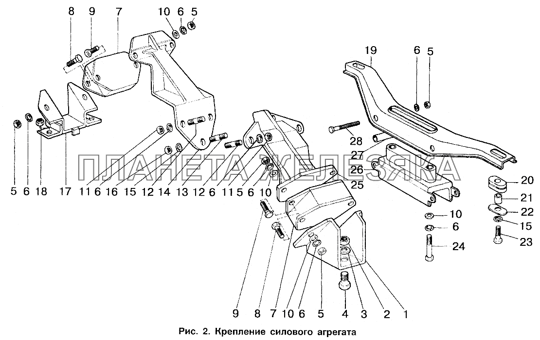 Крепление силового агрегата ИЖ 2717