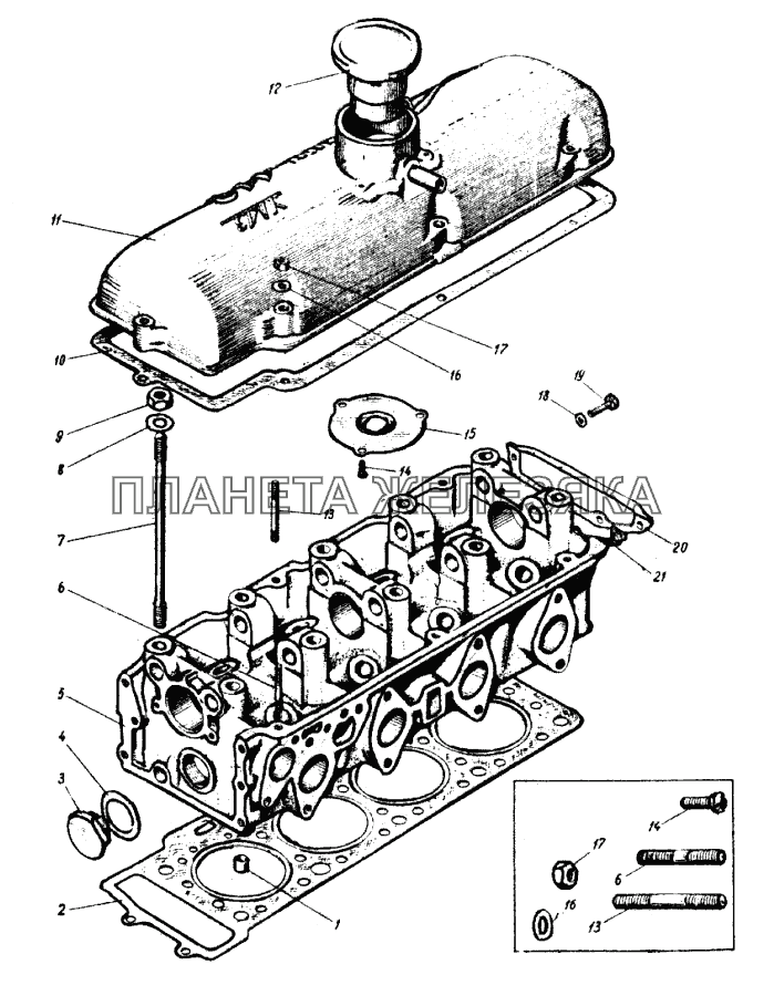Головка блока цилиндров двигателя ИЖ 434