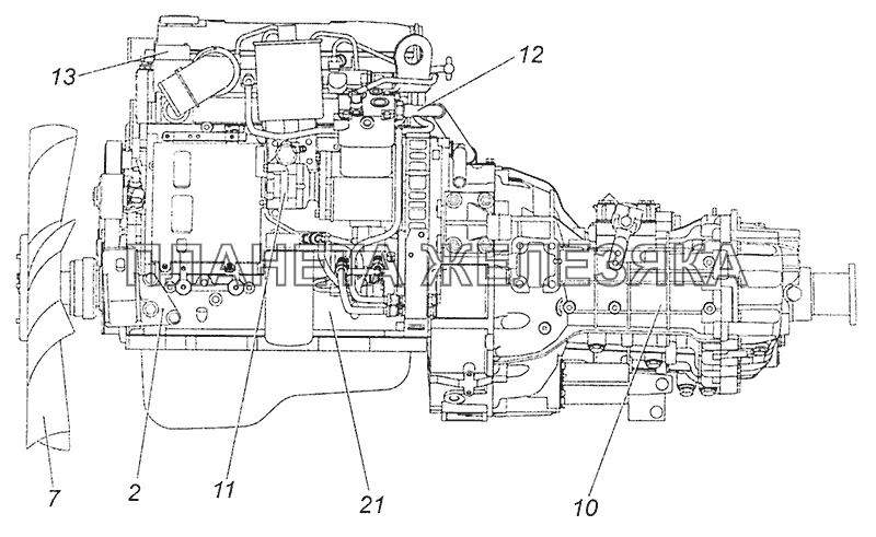 43255-1000253 Агрегат силовой, укомплектованный для установки на автомобиль КамАЗ-4308 (Евро 4)