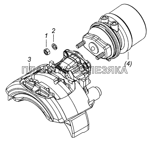 4308-3502011 Тормоз задний левый КамАЗ-4308 (Евро 4)