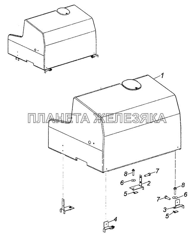 4308-5614200-81 Установка шумоизоляционного экрана над двигателем КамАЗ-4308 (Евро 4)