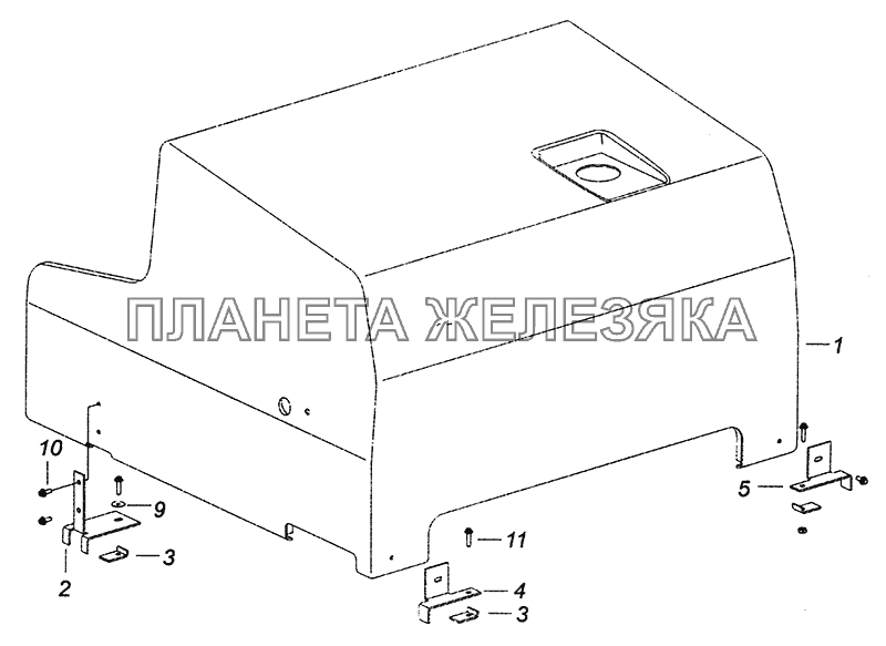 5308-5614200-20 Установка шумоизоляционного экрана над двигателем КамАЗ-4308 (Евро 4)