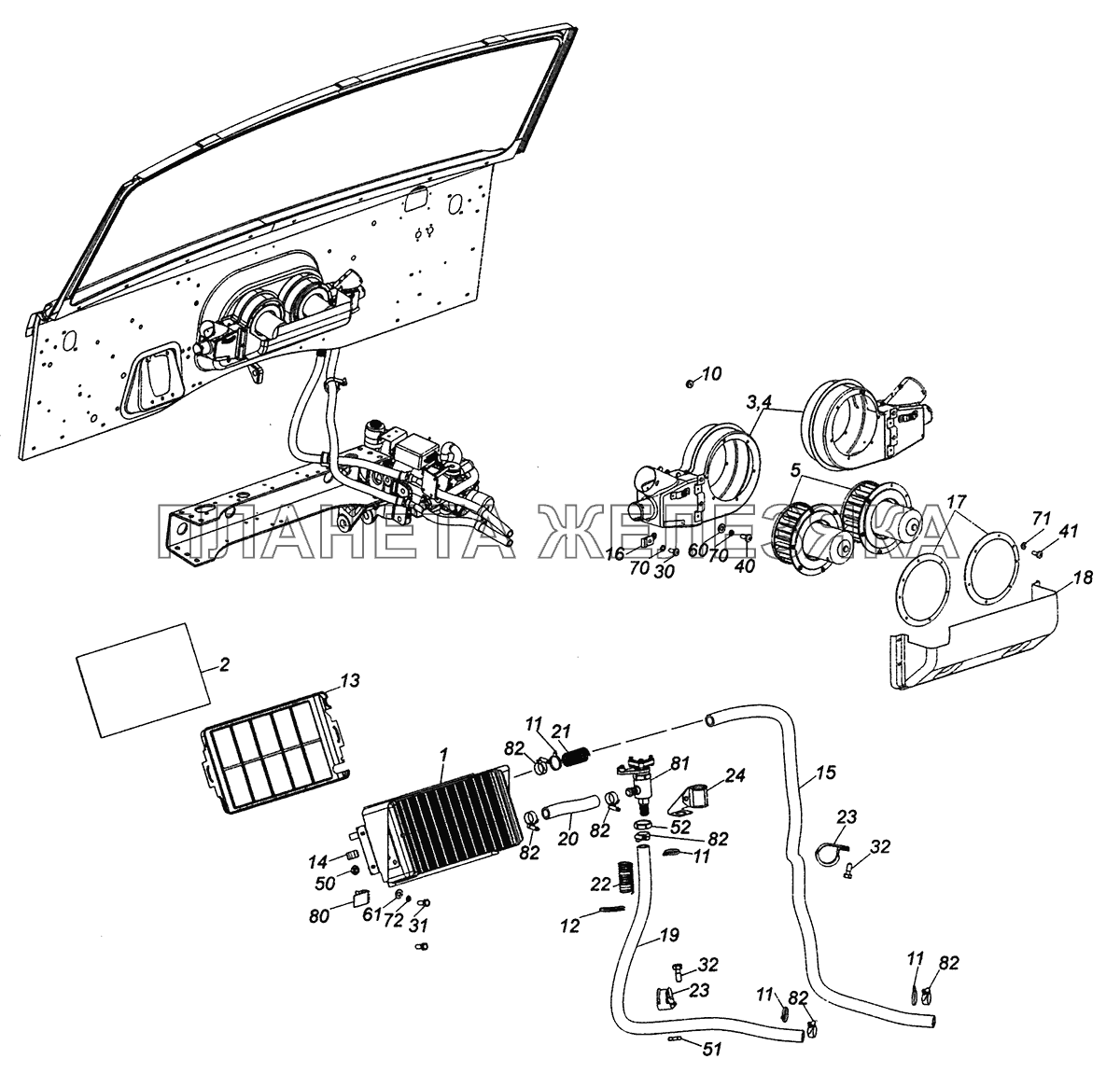 5308-8100005 Установка ситемы отопления КамАЗ-4308 (Евро 4)