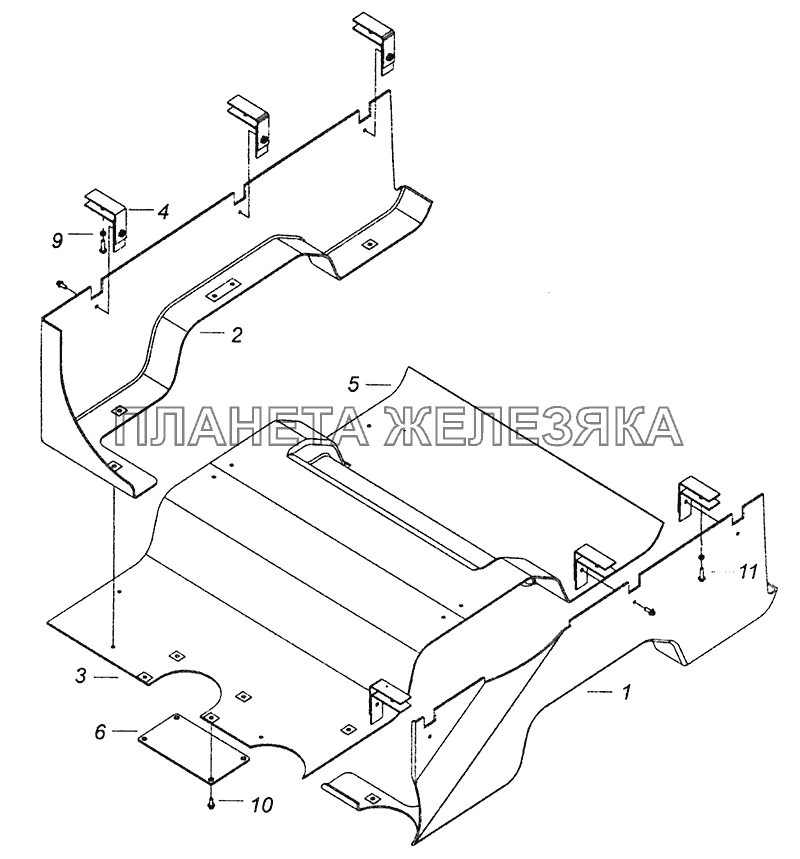 5308-1080010-10 Капотирование нижнее моторного отсека КамАЗ-4308 (Евро 4)