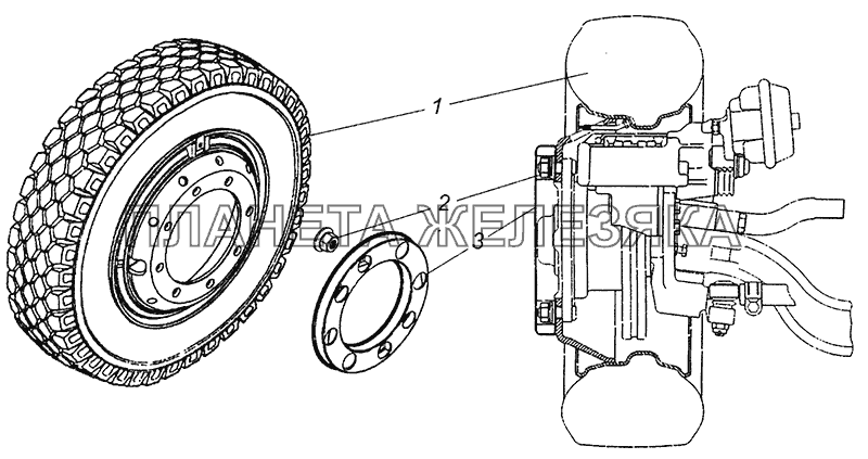 4308-3101702 Установка передних колес КамАЗ-4308 (Евро 4)