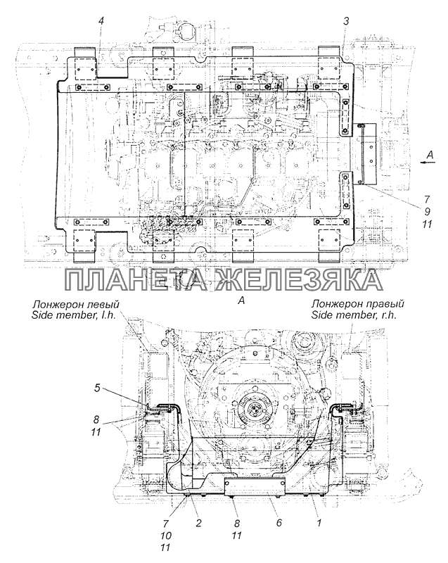 4308-1080010 Капотирование нижнего моторного отсека КамАЗ-4308 (Евро 3)
