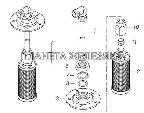 65115-1104012-02 Трубка приемная с фильтром КамАЗ-4308 (Евро 3)